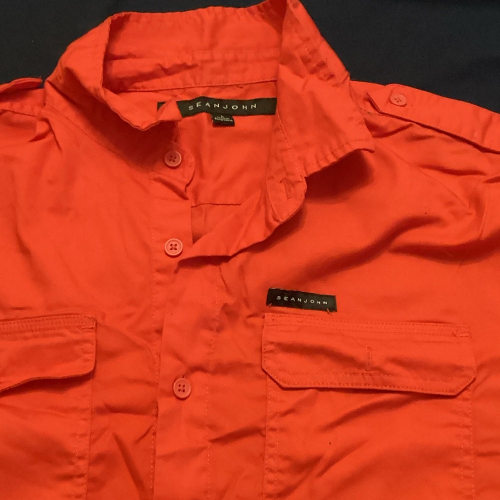 Sean John Bold Red Button-Up Shirt